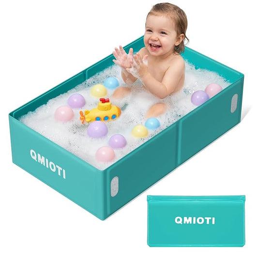 Baby Bathtub, Collapsible Baby Bath Tub, Portable Toddler Bathtub for Travel, Foldable for Space-Saving, Baby Shower Gifts for Newborns, Toddlers