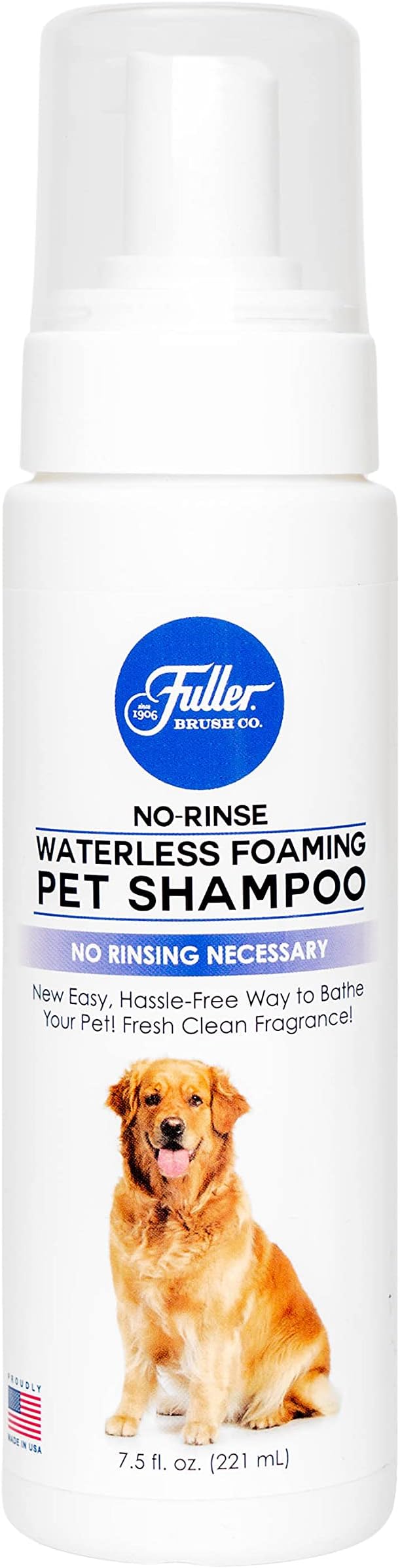 Fuller Brush Waterless Foaming Pet Shampoo + 7.5 oz Shampoo with 16 oz Refill Bottle, Dry Shampoo for Dogs Cleans, Conditions & Moisturizes – Fresh Clean Fragrance