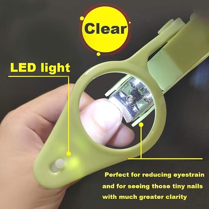 wefaner Nail Clippers with fold-Away Magnifier and LED Light, nail clipper with light,lighted nail clipper,Fingernails & Toenails Nail Clippers Care for Elderly Seniors Pets and Baby Reduce Eye Strain