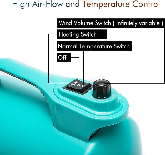 High Velocity Professional Dog Pet Grooming Hair Drying Force Dryer Blower 5.0HP (Super Cyclone) SHD-2600P (Green) | Super cyclone 5.0HP high velocity blower dryer for professional dog pet grooming, Green SHD-2600P