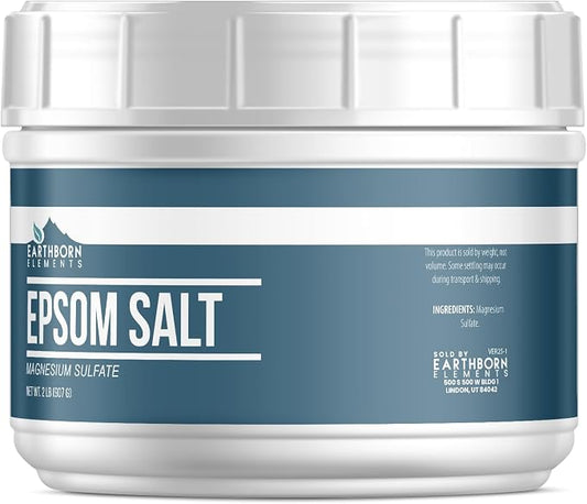 Earthborn Elements Epsom Salt (2 lb), Magnesium Sulfate Soaking Solution