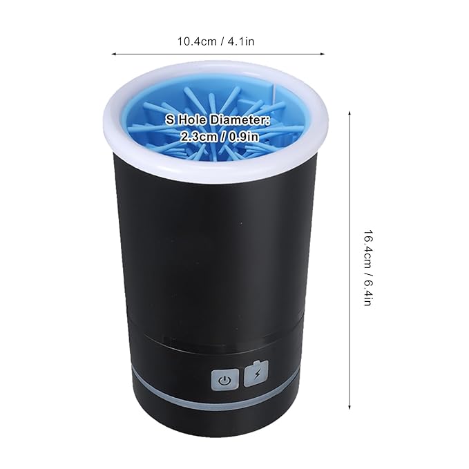 Automatic Dog Cleaner Cup, USB Rechargeable, Portable Electric Foot Washer for Small to Medium Dogs Cats, Black White