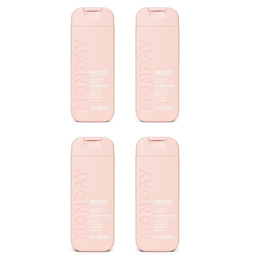 MONDAY Haircare SMOOTH Shampoo + Conditioner with Wheat Protein & Avocado Oil for Frizz-Prone Hair 90 mL (Dual Set)