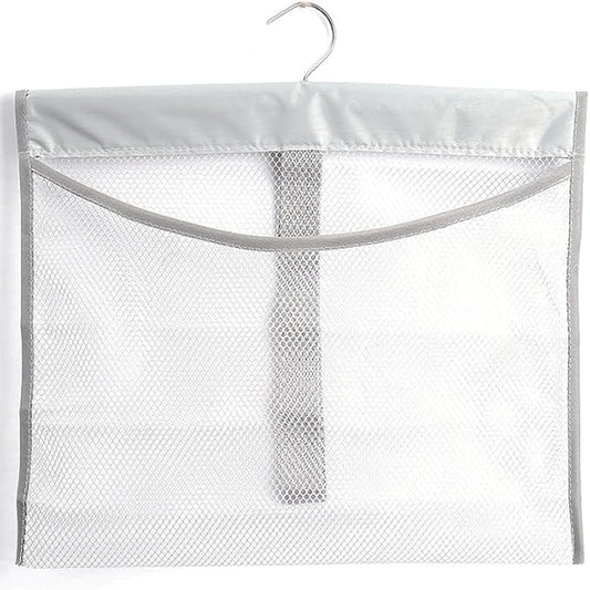 ALYER Hanging Mesh Shower Pockets for 34oz/1000ml Shampoo and Conditioner,Colorful Bath Toy organizer,Hanging Tandem Type Closet Accessories Storage Bag,Gray