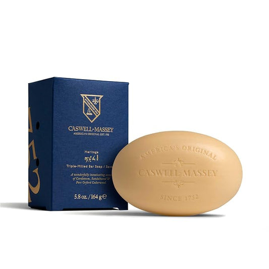 Caswell-Massey 2571 Natural Bar Soap for Men, Moisturizing Body Soap Bar for All Skin Types, Made with Essential Oils & Plant-Based Formula for Soft Skin, Made in USA, 5.8 oz