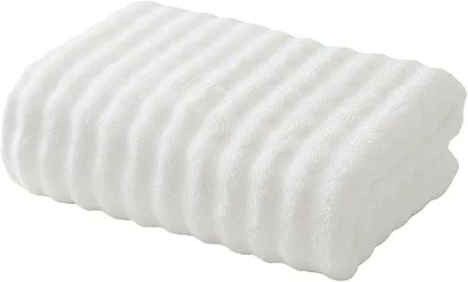 Bath Sheet 40x80 Inches Microfiber Extra Large BathTowel Super Soft Absorbent Quickly Dry Shower Towel for Bathroom (White,PK 1)