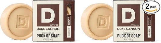 Duke Cannon Everlasting Soap Puck for Men – Palomino Scent (Mahogany & Vanilla), Triple Milled Long-Lasting Bar Soap, 5 oz (Pack of 2)