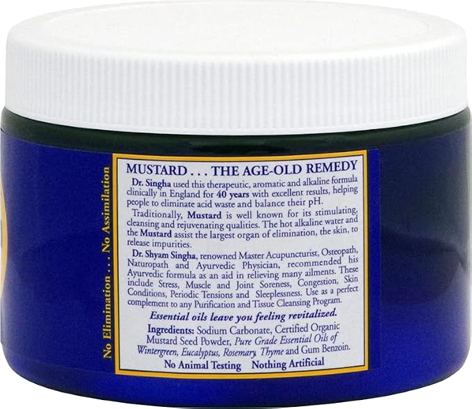 Dr. Singha's Mustard Bath Soak – Aromatherapy Bath Salts with Mustard Seed & Essential Oils for Muscle Relaxation, Stress Relief & Soothing – Epsom Salt Alternative, 8 oz
