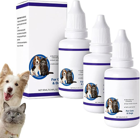 Pet EarPro Drops, 2026 New Professional Dog Ear Cleaner, Daily Ear Drops for Dogs and Cats with Natural Ingredients to Remove Wax, 3pcs