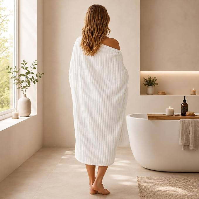 3 Piece Bath Towel Set, 40"x80"Microfibers Bath Sheets,White | 1Bath towels 1Hand towels 1Washcloths，Extra-large size，Big and Tall users，Quick dry，Highly Absorbent，Spa Gym