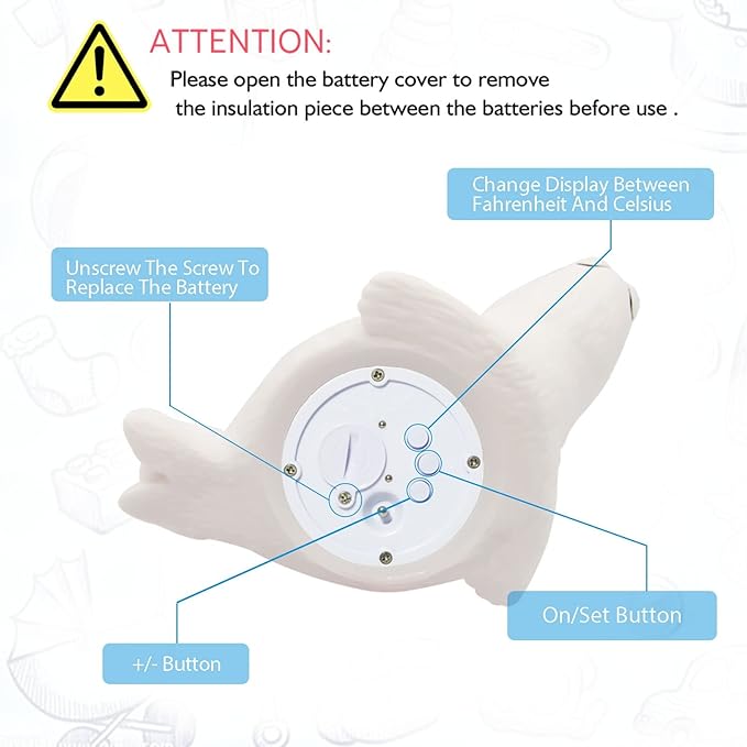 Doli Yearning Baby Bath Thermometer Baby Safety Water Thermometer for Kids | ±1℉ Accuracy; Long Battery Life; BPA-Free; Rapid Response