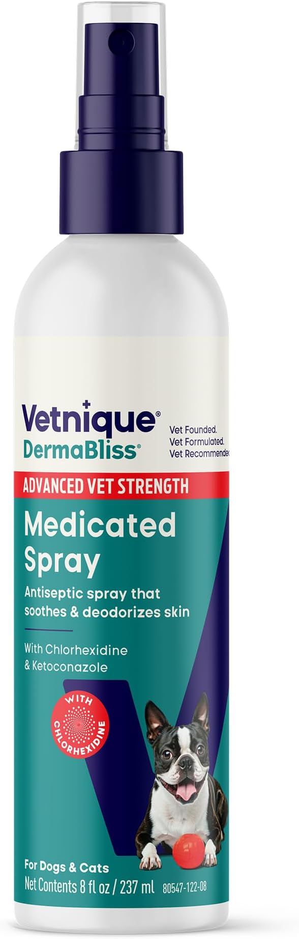 Dermabliss Chlorhexidine Spray & Anti Itch Shampoo Bundle for Dogs & Cats, 2% Chlorhexidine Ketoconazole Medicated Spray Plus Max Strength Pramoxine Oatmeal Shampoo for Hot Spots, Yeast & Itch