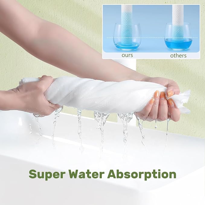 Disposable Hair Drying Towels, 50 Count Super Absorbent Large Luxury, Salon & Spa Camping Trips for Hair, Face, Body Use（16" x 31.5"）