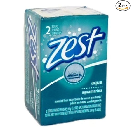 Zest Soap Aqua Refreshing Scent Made In Usa, 3.2 Oz (Pack of 2)