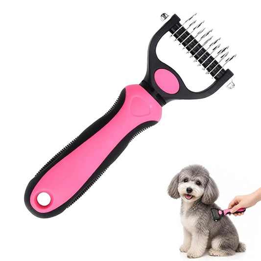 Professional Deshedding Tool Dogs & Cats - Gentle, Efficient & Fur, Pet Grooming Brush, Dog & Cat Grooming Tool，Pink：Small