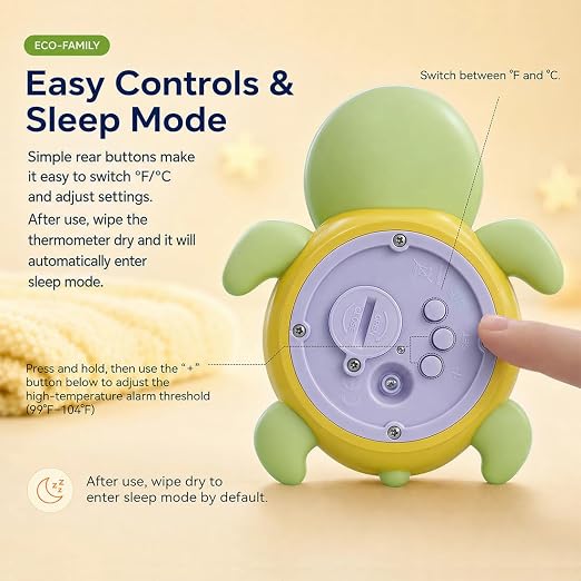 Lying Sea Turtle Water Proof Baby Bath Thermometer Used for Infant Baby Bath,Floating Toy Safety Temperature Water Thermometer, BPA Free, Baby Gift，New Baby Essentials，Animal Design