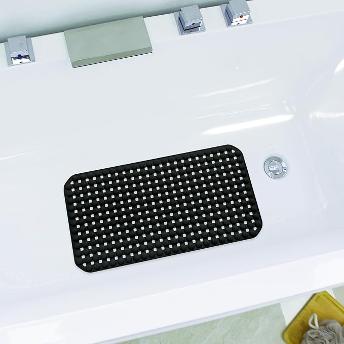 SELIBRE Bath Mat for Tub - Non Slip Pet Shower Mat with 76 Suction Cups, Quick Drain Bathtub Mat for Dogs Cats Puppy Grooming, Machine Washable Fast Dry Pet Bathing Pad, 27x15 Inch for Bathtub Sink