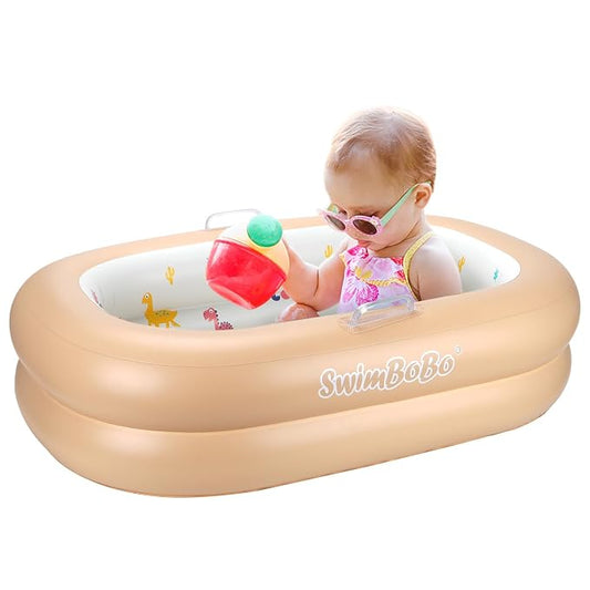 Inflatable Baby Bathtub – Soft, Portable Baby Bath for Infants and Toddlers, Easy to Inflate, Waterproof, Ideal for Home and Travel (Basic)