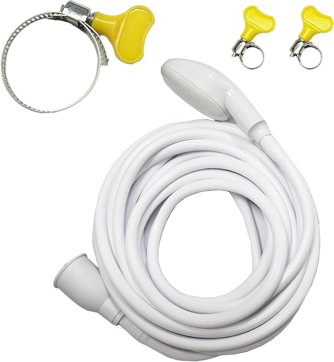 5m/16.4ft Portable Sink Spray Rubber Hose Shampoo Sprayer Handheld Faucet Shower for Pets Sink Hose Faucet Sprayer, Bathing Baby, Washing Hair, Rinsing Vegetables