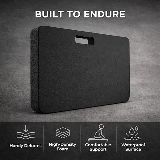 Gardzen Extra Thick Kneeling Pad for Gardening and Work, 1.5 Inch Soft NBR Foam Knee Cushion for Bathing Baby, Large Kneeler Mat for Yoga Exercise, 18x11 Inch, Black