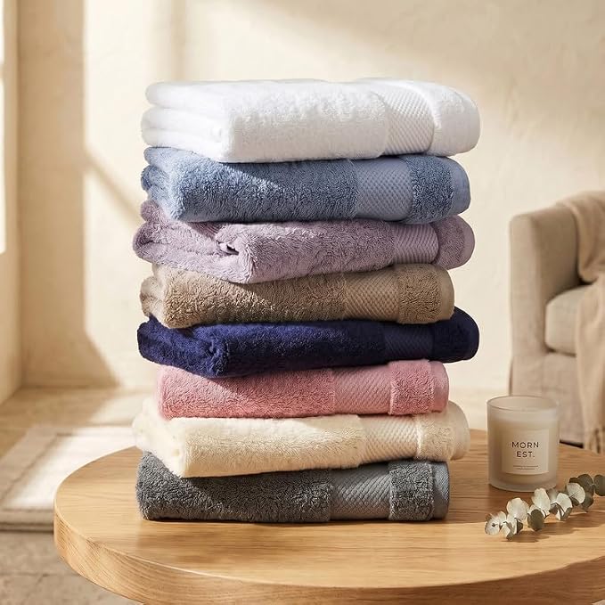 BIOWEAVES 100% Organic Cotton 700 GSM Plush Bath Towels 30" x 58" GOTS Certified - Taupe, Pack of 2