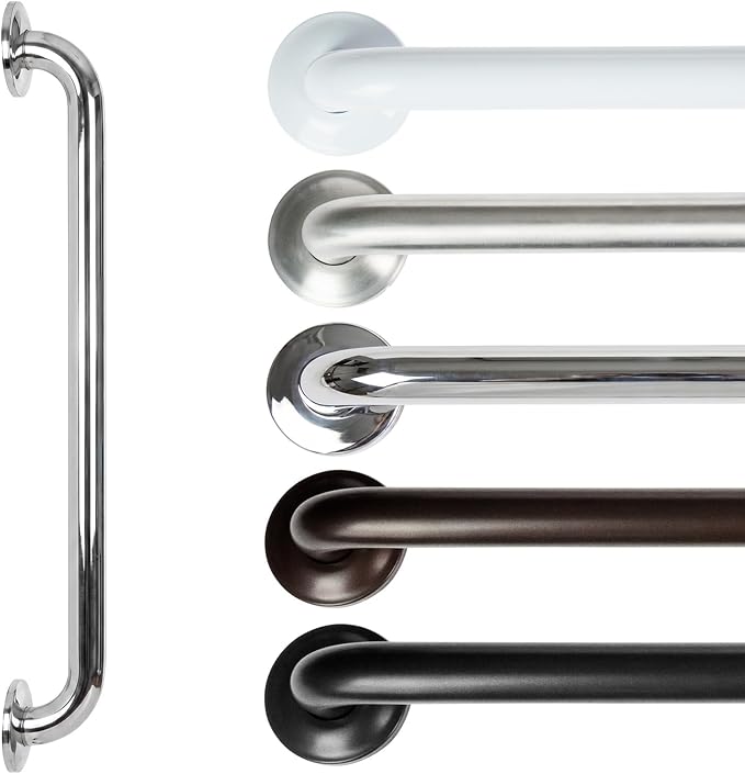 Vive Grab Bar for Showers - Bathroom Antislip Handrail for Seniors, Elderly Assistance Product, Heavy Duty Shower Handles, Handicap Grab Bars, Stainless Steel, Multipurpose, 440 lbs (Polished)
