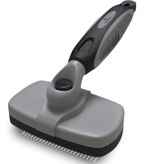 Deshedding Dog Brush for Shedding – Self Clean Cat Brush Deshedding & Grooming Tool for Long Haired and Short Haired Dogs, Slicker Brushes for Dogs, Skin-Friendly, Retractable Bristles, Easy to Clean