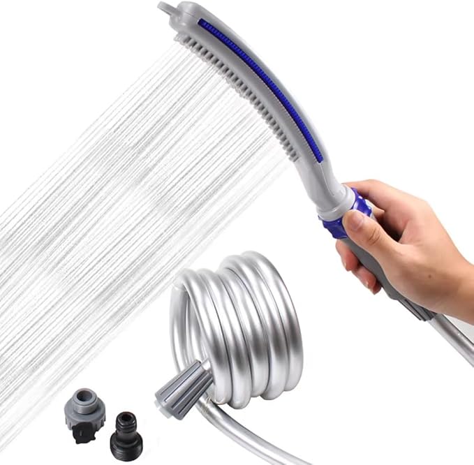 Dog Shower Sprayer with 8ft Hose – High Pressure Dog Shower Attachment for Bathing & Grooming – Pet Shower Hose Sprayer with Indoor/Outdoor Adapters