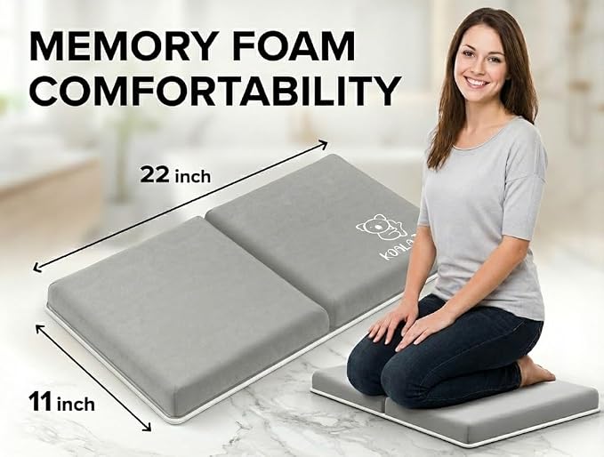 Premium Baby Bath Kneeler & Elbow Rest Pad Set – Thick Memory Foam Cushion – Non-Slip Mat with Mesh Toy Organizer – Baby Bathing Essentials for Parents – Gray