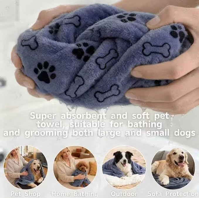 3PCS Dog Bath Supplies,Dog Bath Brush | Dog Washing Gloves | Dog Towel 40'' X 23.6'',Super Absorbent and Soft Pet Grooming Towel, Perfect Shower & Grooming Supplies for Dogs