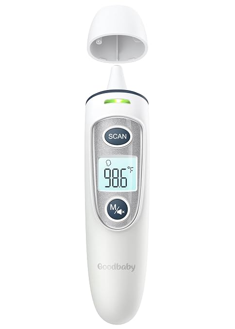 Ear Thermometer for Adults and Kids, Digital Accurate Ear and Forehead Thermometer with Fever Alarm, 1 Second Fast Result, Easy to use, 2 in 1 Mode