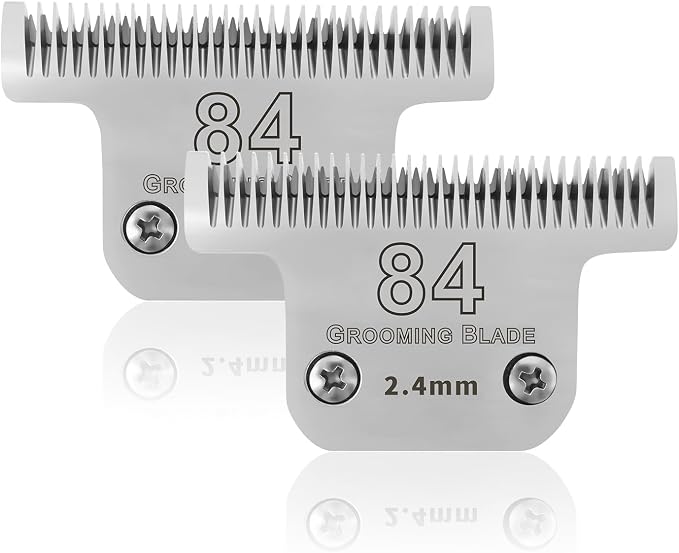 T84# Dog Grooming Blades,Compatible with Andis/Oster A5 Dog Clippers | Compatible with Wahl KM10 dog clipper,Cut Length 3/32"(2.4mm),2 Pack