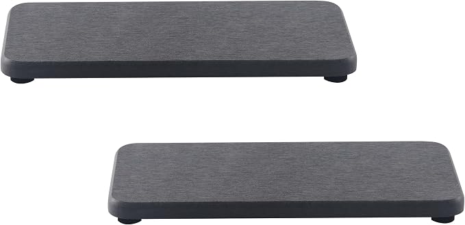 NiuYichee 2 Pcs Water Absorbing Stone Trays, Kitchen/Bathroom Sink Soap Dish, Diatomite Tray Used for Hand Soap & Cosmetic Bottles in The Modern Home, 3.5" W x 7.1" L, Dark Gray