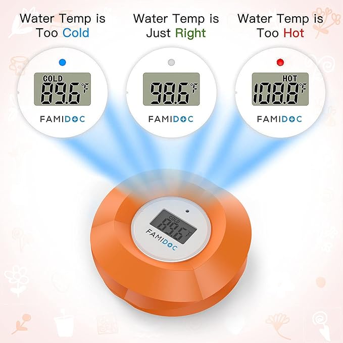 Famidoc Baby Bath Thermometer Floating Toy Bath Tub Thermometers, Flower