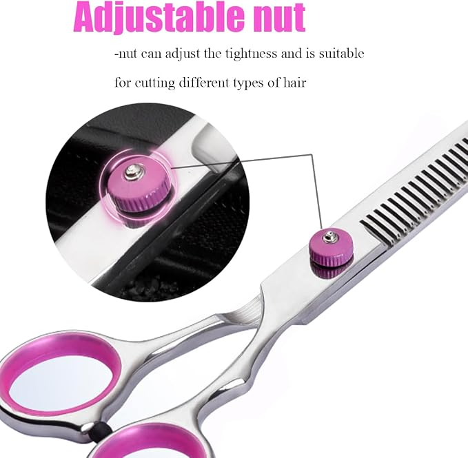 Dog Grooming Scissors,Pet Hair Scissors with Safety Round Tips Heavy Duty Titanium Stainless Steel Professional Dogs Cats Pets Grooming Shears (Teeth clipper)