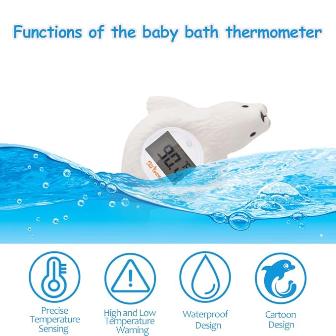 Doli Yearning Baby Bath Thermometer Baby Safety Water Thermometer for Kids | ±1℉ Accuracy; Long Battery Life; BPA-Free; Rapid Response