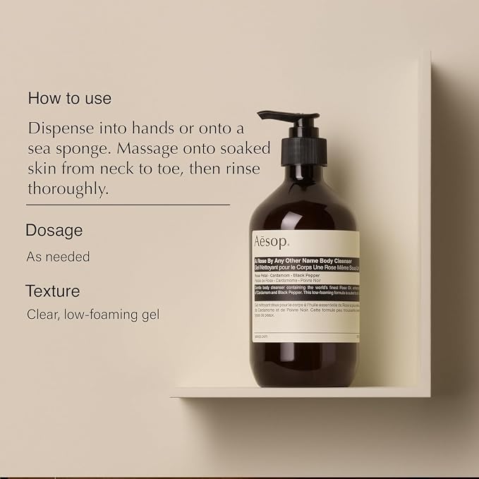 Aesop A Rose By Any Other Name Body Cleanser Refill | Gentle Shower Gel with Rose Petal Essential Oil Blend to Soften & Hydrate Skin | 500 mL / 16.9 oz - Recyclable Bottle (Pack of 3)