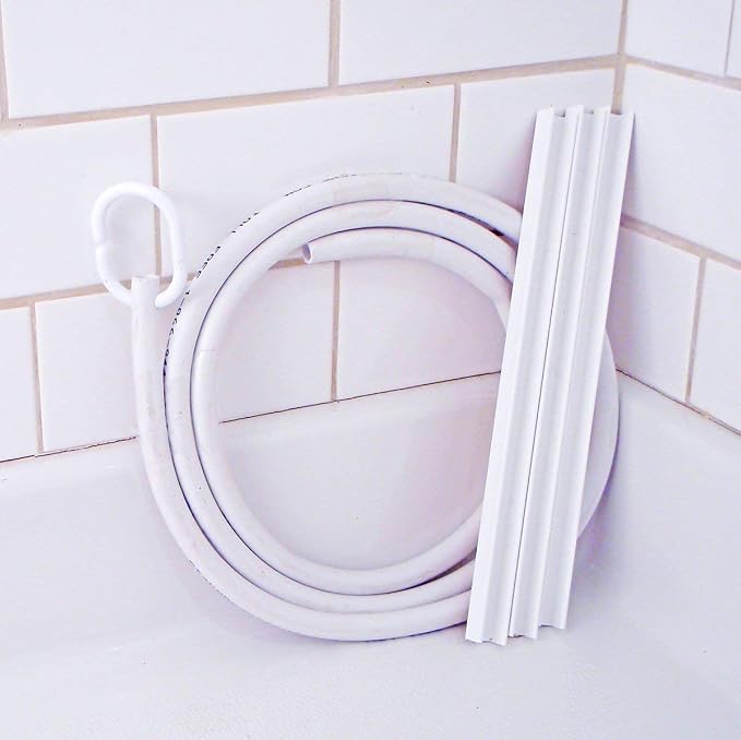 30" Shower Curtain Water Barrier & Leak Guard Kit – Side Seal System Stops Water Leaks, Blow-in & Splashing – Keeps Water in Tub or Shower – Easy Install, Works with Any Curtain (30” Wall Channels)