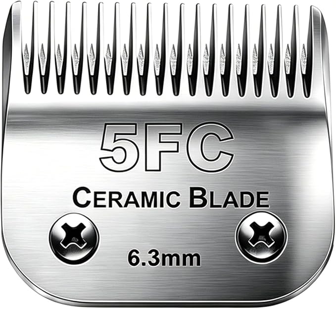 5FC Blade Dog Grooming Clipper Blades,Compatible with Andis Dog Clipper | Grooming Blade for Oster A5,Wahl KM Series Detachable Ceramic Blade & Stainless Steel Blade,Size-5 FC 1/4-Inch Cut Length