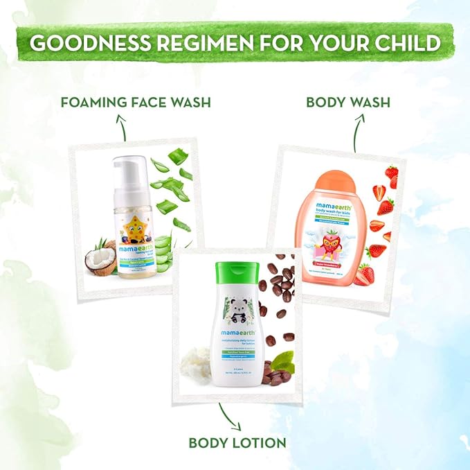 MAMAEARTH Super Strawberry Body Wash for Kids with Strawberry Oat Protein – 300 ml