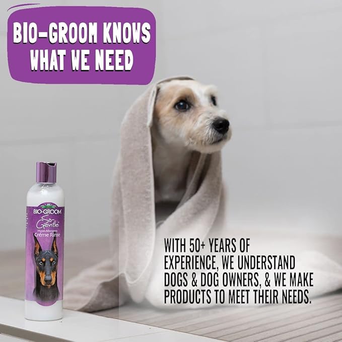 Bio-Groom So-Gentle Hypoallergenic Dog Conditioner - Tearless, Cat & Dog Bathing Supplies, Puppy Wash for Gentle Skin, Cruelty-Free, Made in USA, Tear-Free Dog Products - 12 fl oz 1-Pack