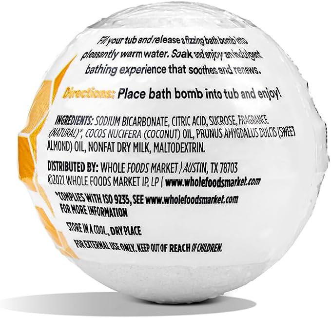 365 by Whole Foods Market, Fizzing Bath Bomb, Milk & Honey, 2.8 Ounce