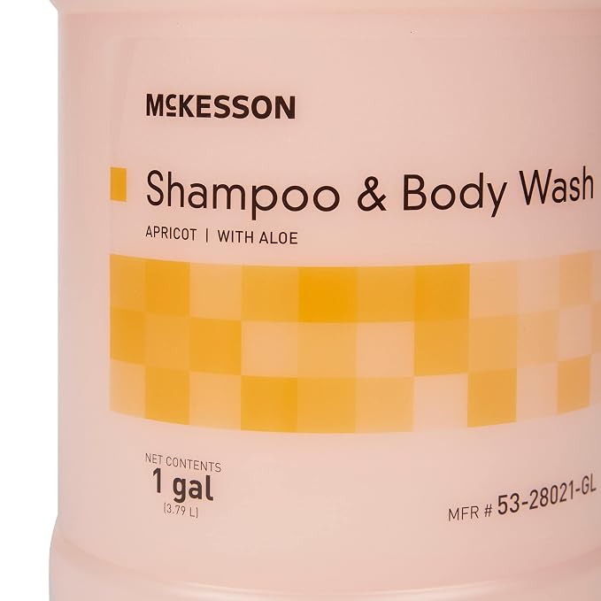 McKesson Body Wash and Shampoo, Apricot Scent, 1 gal | Bulk Refill Full Body Wash with Aloe