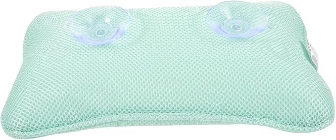 Ipetboom Bathtub Pillow for Head and Neck,3D Mesh Bath Cushion with Suction Cups, 11.4x7.5 in Non Slip Washable Spa Support for Tub Relaxing, Shower Room, Hotel and Home Soaking