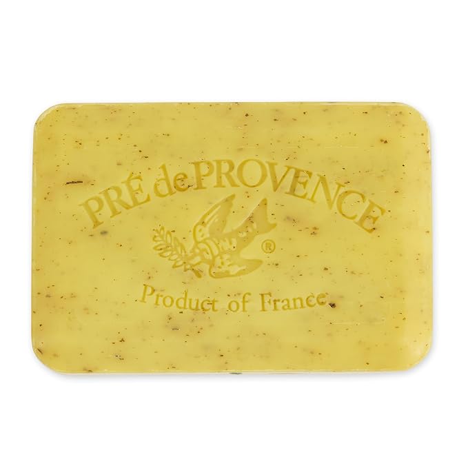 Pre de Provence Artisanal Soap Bar, Enriched with Organic Shea Butter, Natural French Skincare, Quad Milled for Rich Smooth Lather, 8.8 Ounce, Lemongrass