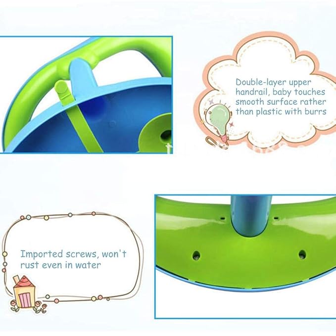 Newborn Infant Baby Bath Seat, Non-Slip Infants Baby Bath Chair for Bathtub, Cute Shape Baby Shower Chairs for Tub Sitting up, Surround Bathroom Seats for Baby 6-18 Months (Blue)