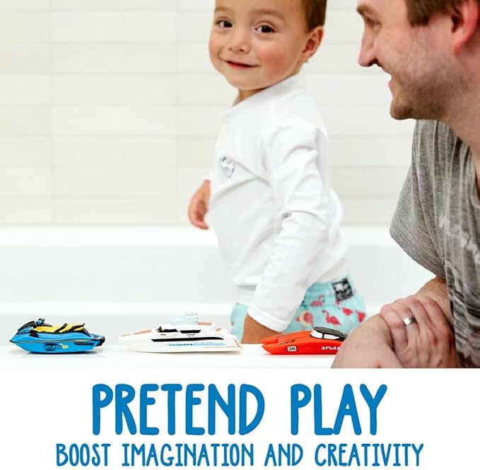 SplashEZ Boat Toy, Mold Free Bath Toys for Toddlers & Kids, No Hole Bath Toy for Bathtub, Pool, Shower for Boys & Girls