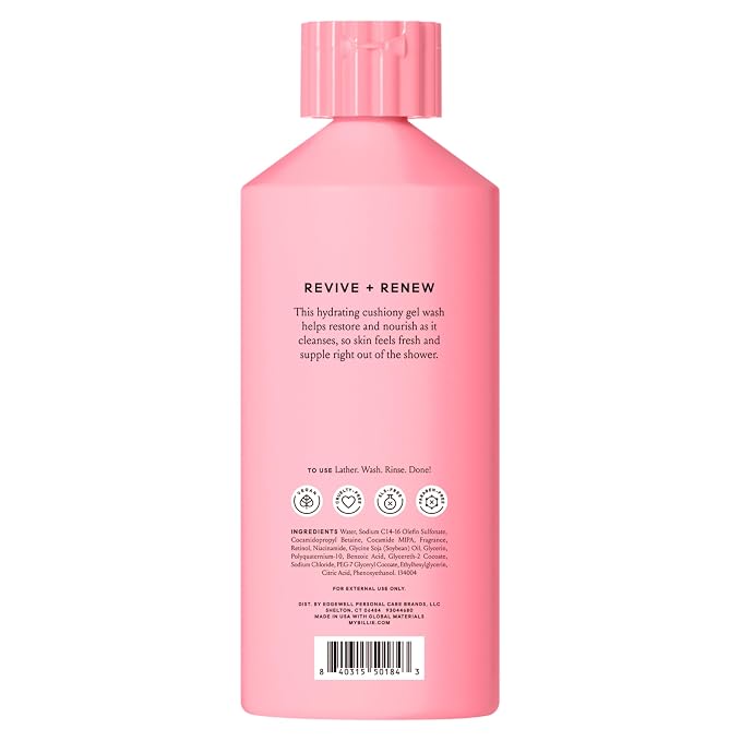 Billie Reviving and Renewing Women's Body Wash, 18 fl oz, Cotton Cloud Scent, Vegan, Cruelty Free