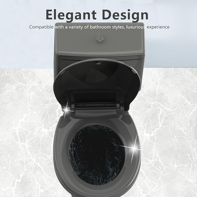 Aünsffer Round Toilet Seat, 16.5inch, Soft Close Quiet, No Alam, Standard Round Universal Size, PP Material Safe and Easy Clean, Dark Grey
