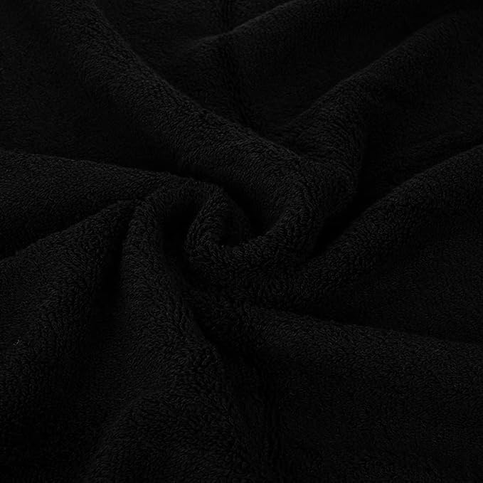 CASA COPENHAGEN Solitaire 2Pcs 100% Egyptian Cotton Large Designer Bathsheet Towels Set- Black, 600GSM, 35"x70" 2Bath Sheet Towels for Bathroom Gift Set for Women & Men